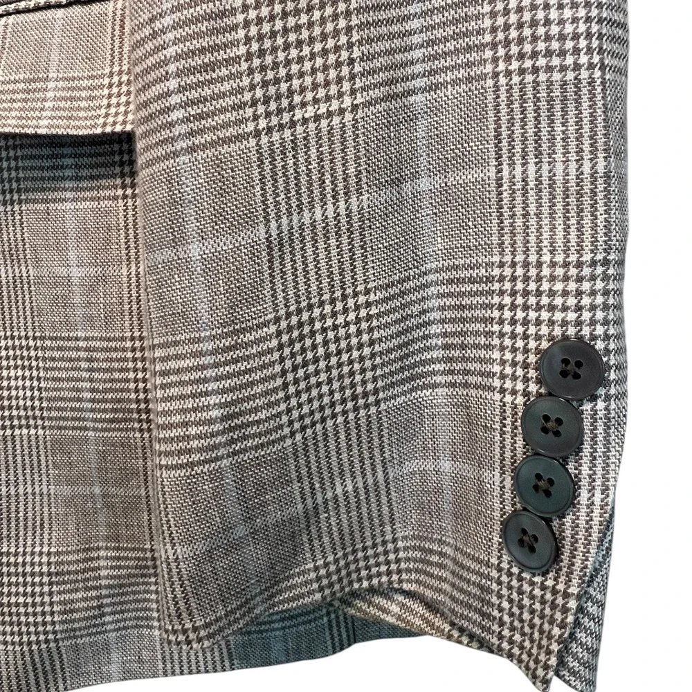 Lauren Ralph Lauren Men's Wool‎ Blend Glen Plaid Blazer Gray Black 2-Button 40R
